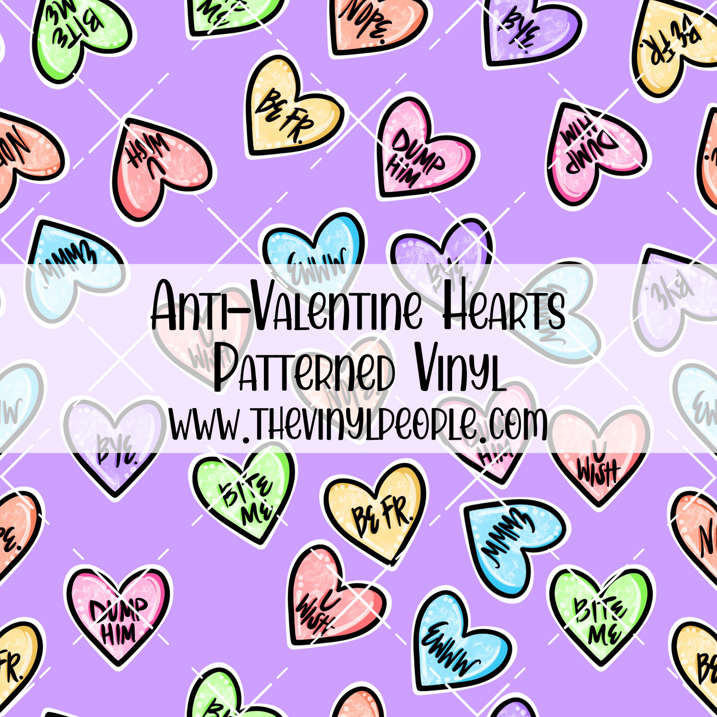 Anti-Valentine Hearts Patterned Vinyl