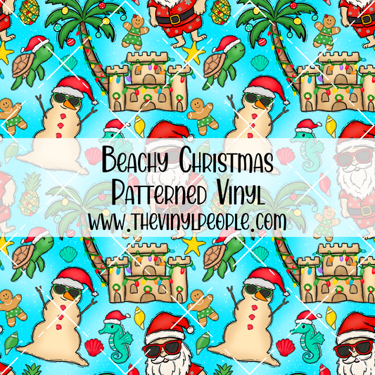 Beachy Christmas Patterned Vinyl