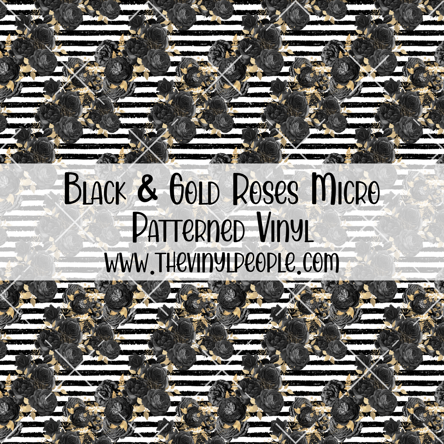 Black & Gold Roses Patterned Vinyl