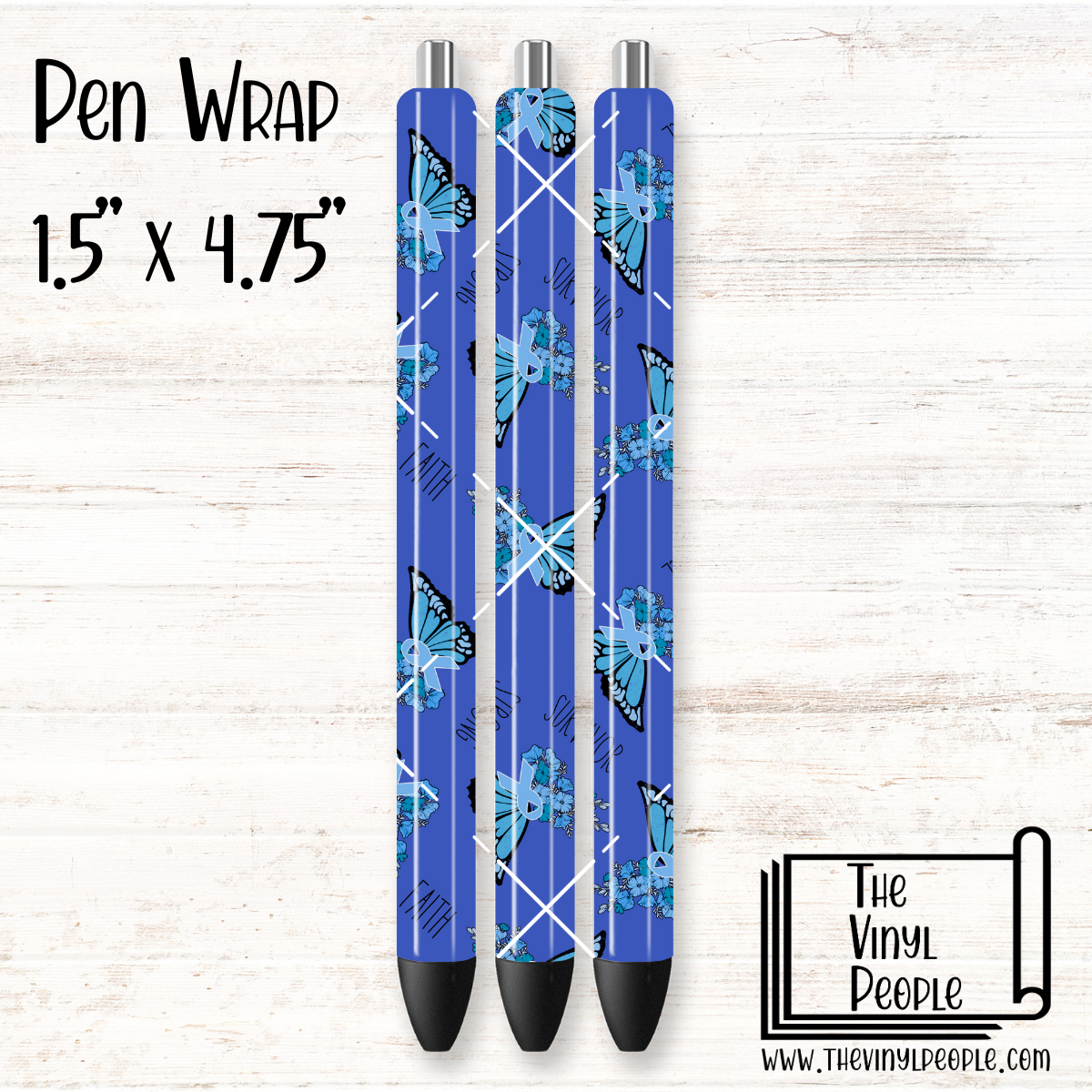 Blue Ribbon Butterfly Pen Wrap