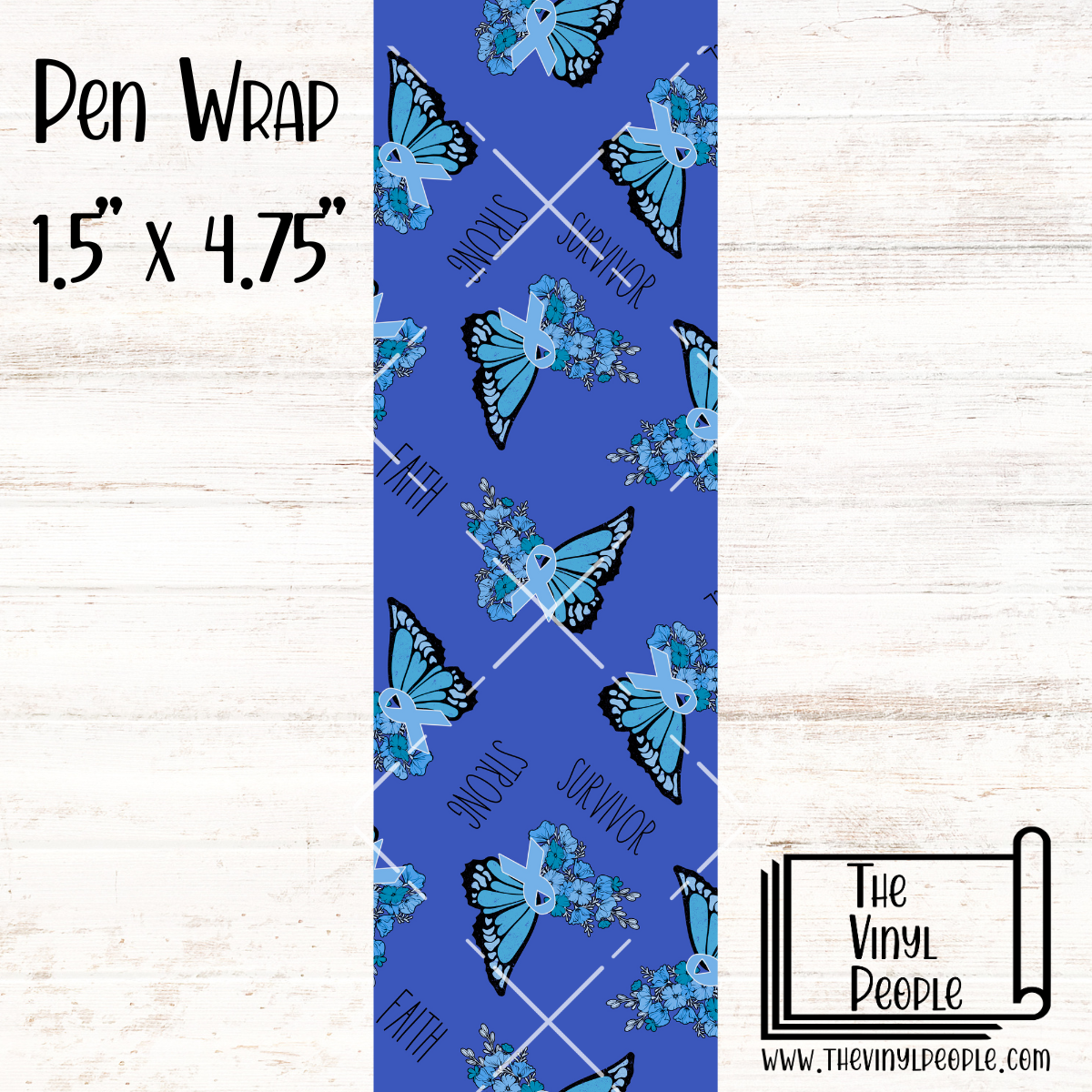 Blue Ribbon Butterfly Pen Wrap