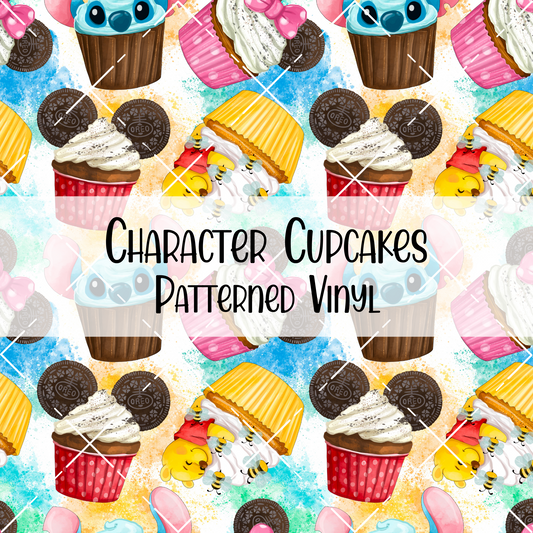 Character Cupcakes Patterned Vinyl