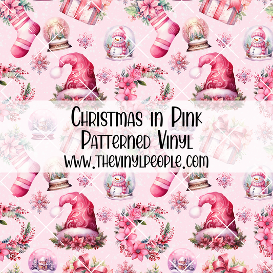 Christmas in Pink Patterned Vinyl