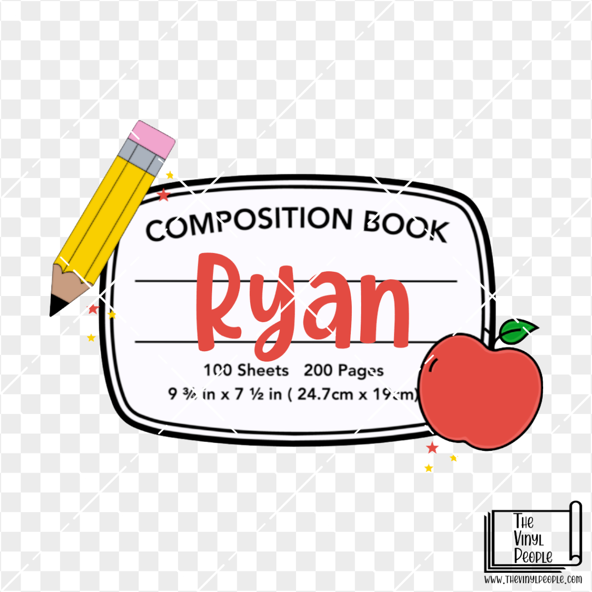 CUSTOM Composition Book Vinyl Decal