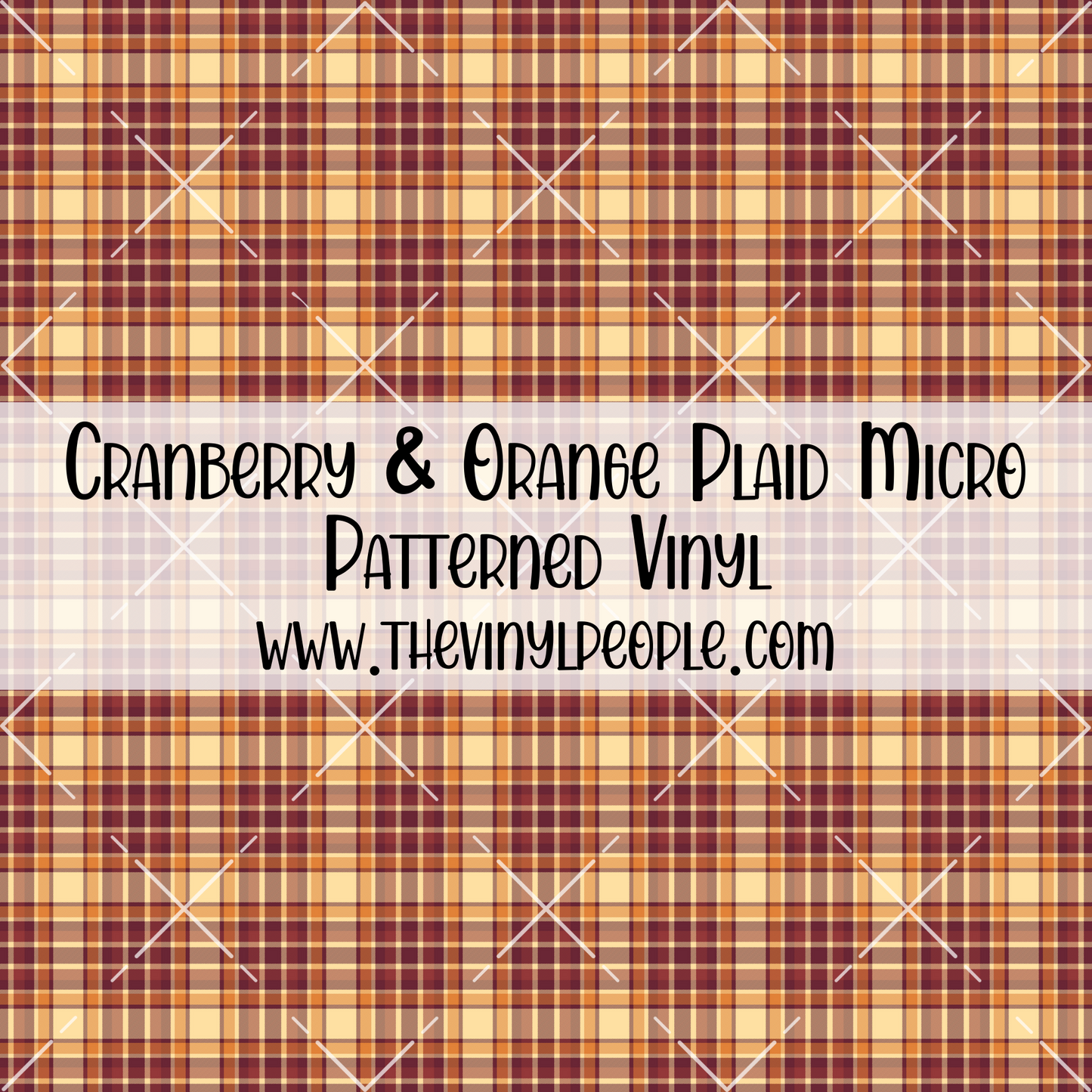 Cranberry & Orange Plaid Patterned Vinyl