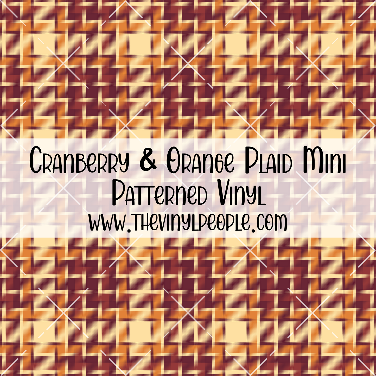 Cranberry & Orange Plaid Patterned Vinyl