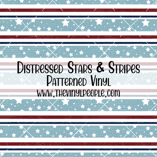 Distressed Stars & Stripes Patterned Vinyl