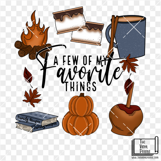 Fall Favorite Things Vinyl Decal