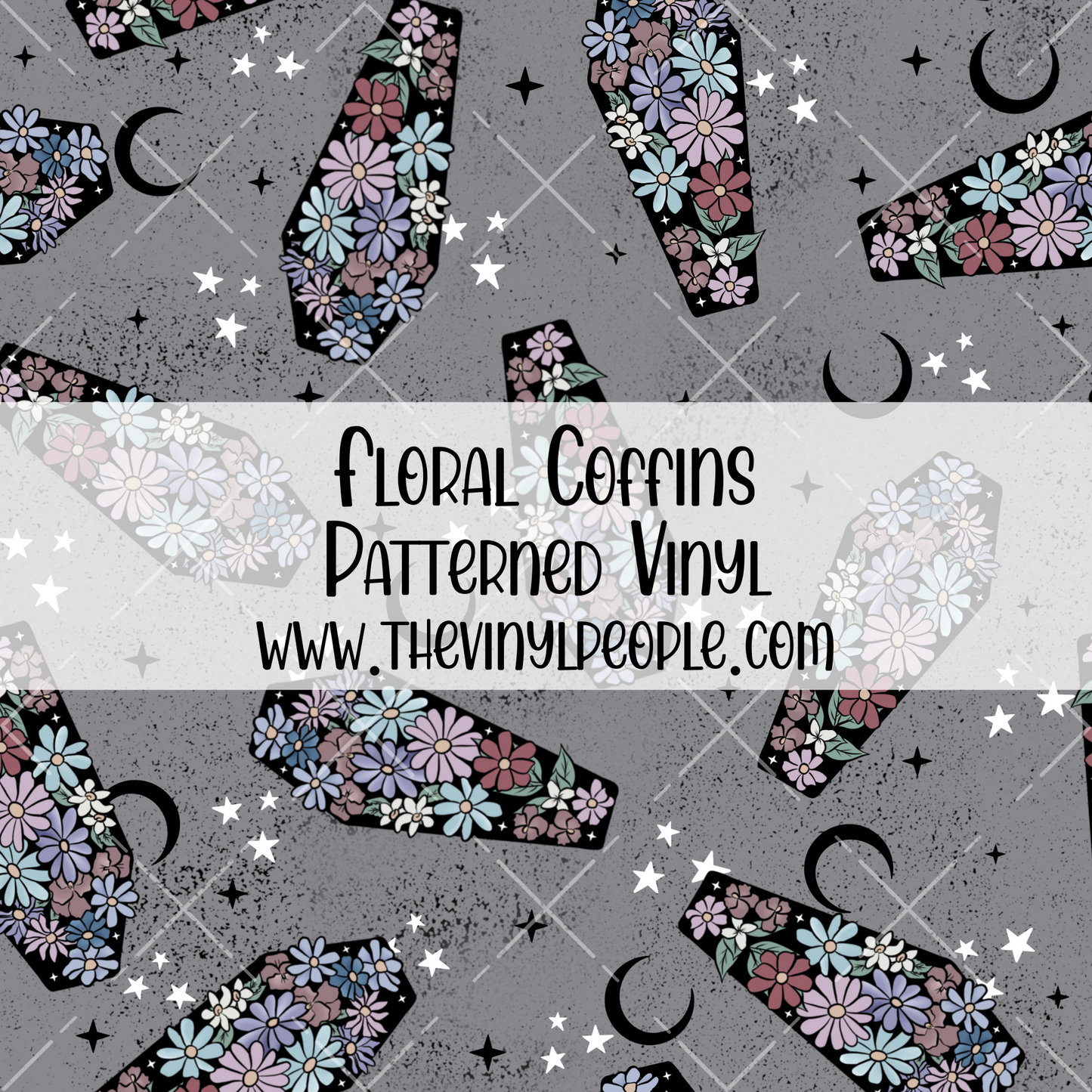 Floral Coffins Patterned Vinyl