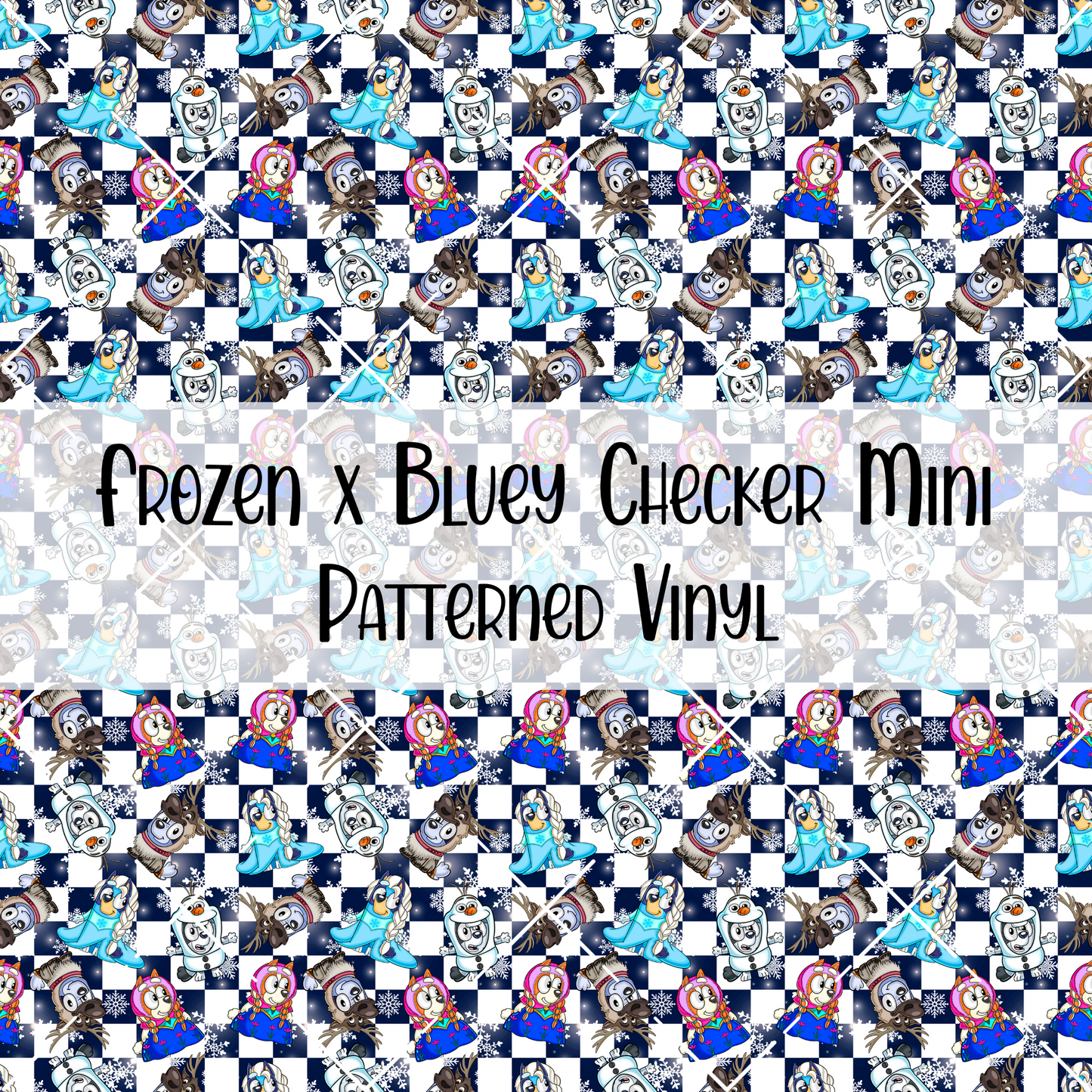 Frozen x Bluey Checker Patterned Vinyl