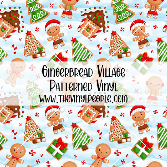 Gingerbread Village Patterned Vinyl