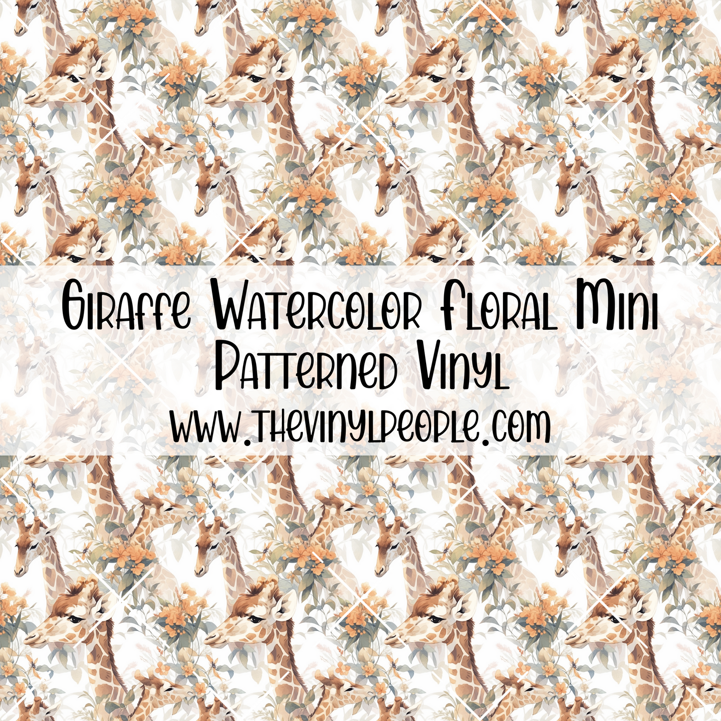 Giraffe Watercolor Floral Patterned Vinyl