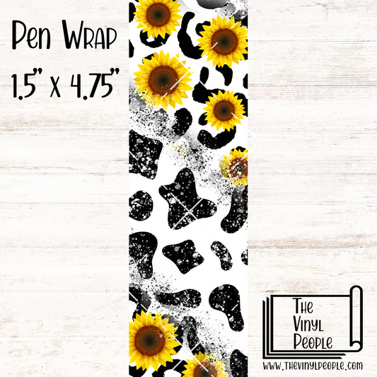 Glitter Cowhide & Sunflowers Pen Wrap