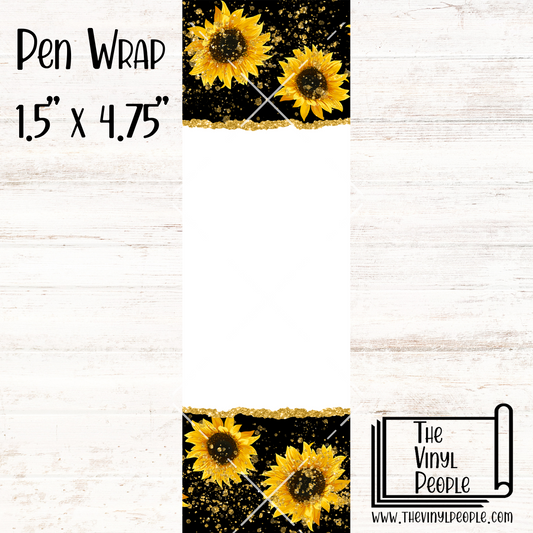 Gold Flakes & Sunflowers Pen Wrap