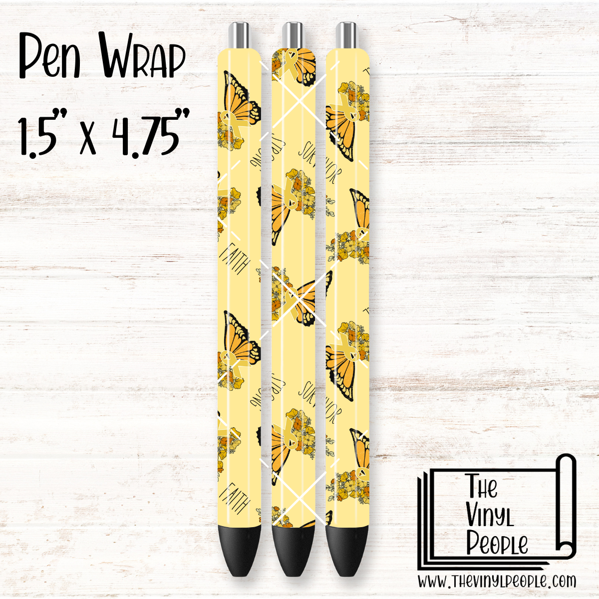 Gold/Yellow Ribbon Butterfly Pen Wrap