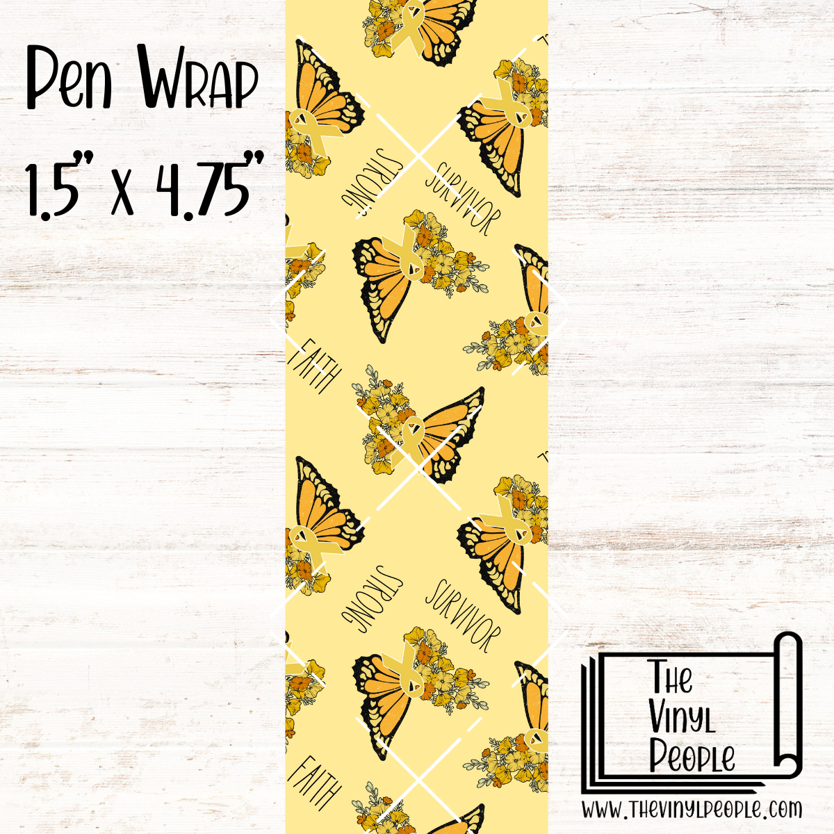 Gold/Yellow Ribbon Butterfly Pen Wrap