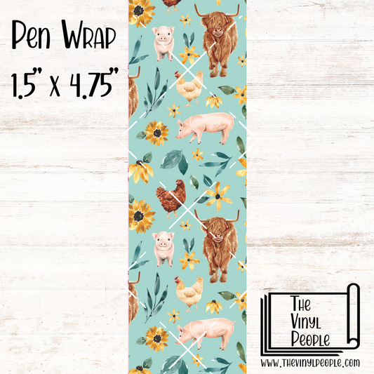 Highland Cow Farm Pen Wrap