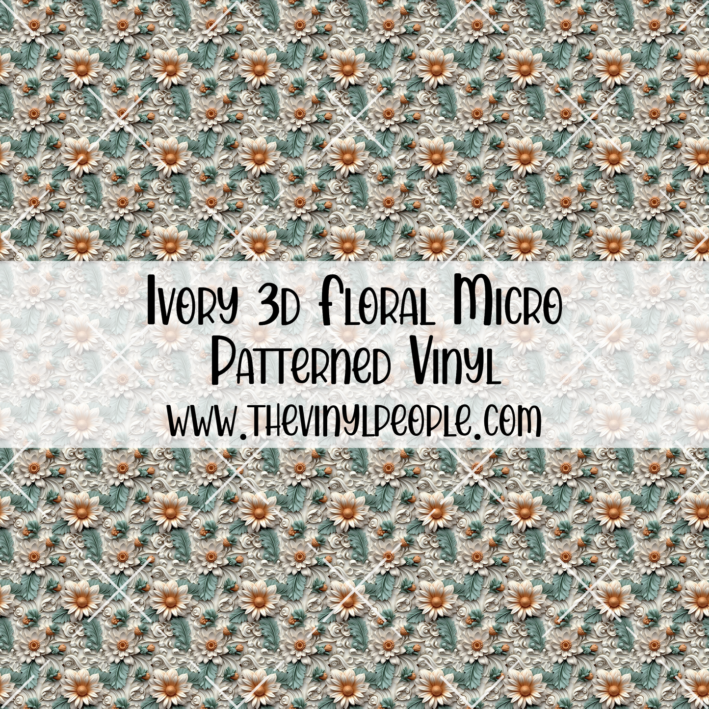 Ivory 3D Floral Patterned Vinyl