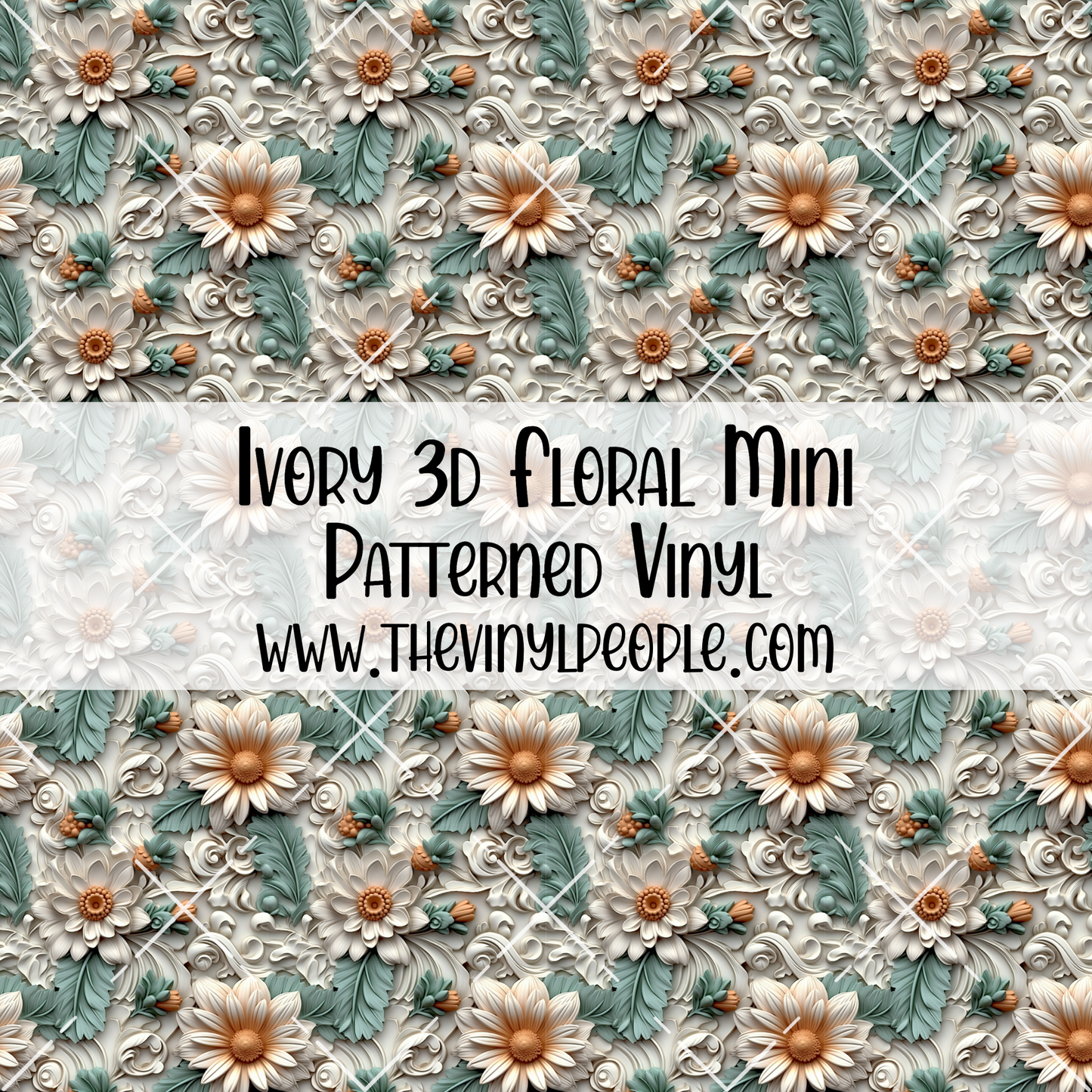 Ivory 3D Floral Patterned Vinyl