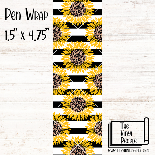 Leopard Sunflower Stripes Pen Wrap