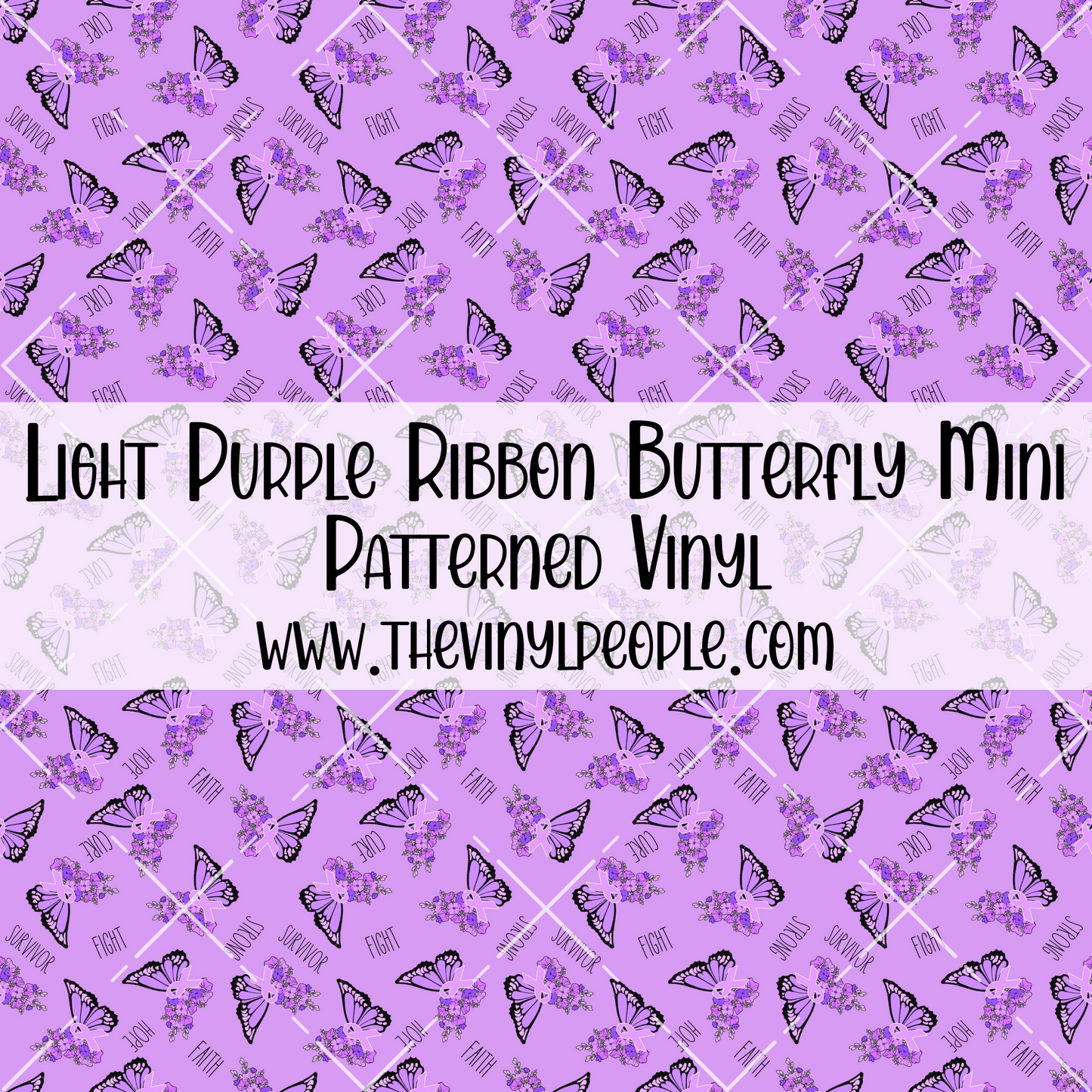 Light Purple Ribbon Butterfly Patterned Vinyl