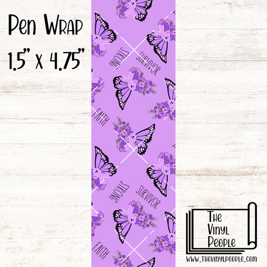 Light Purple Ribbon Butterfly Pen Wrap