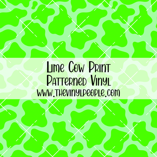 Lime Cow Print Patterned Vinyl