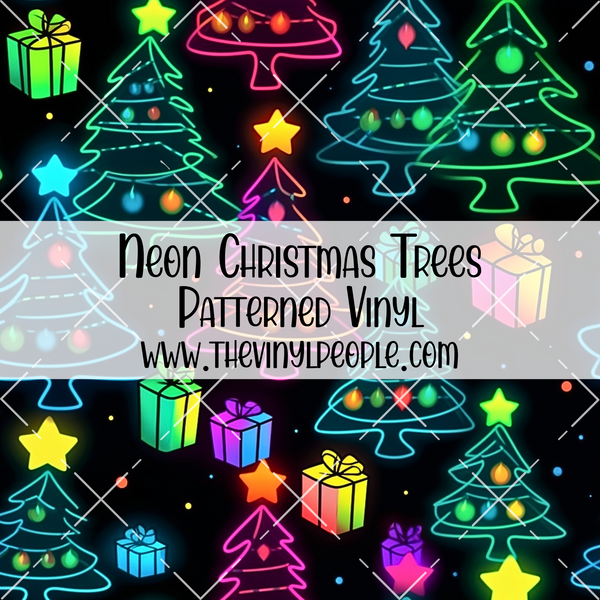 Neon Christmas Trees Patterned Vinyl – TheVinylPeople