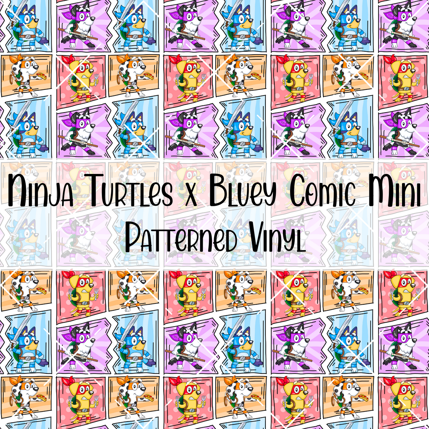 Ninja Turtles x Bluey Comic Patterned Vinyl