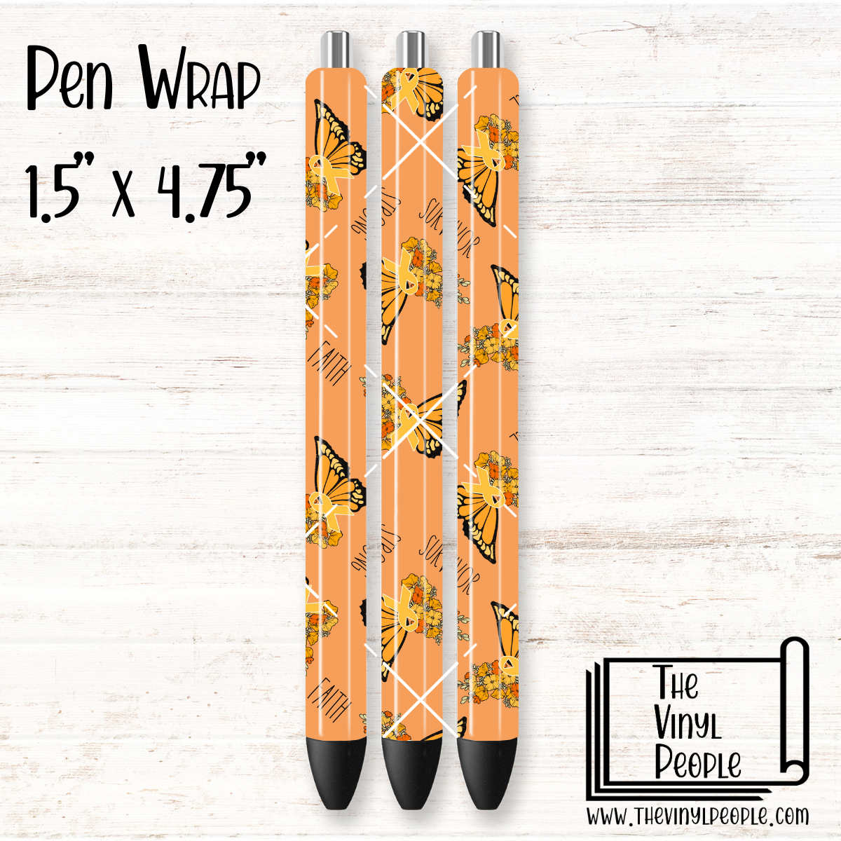 Orange Ribbon Butterfly Pen Wrap