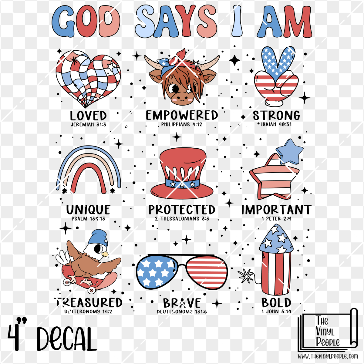 Patriotic God Says I Am 4" Vinyl Decal