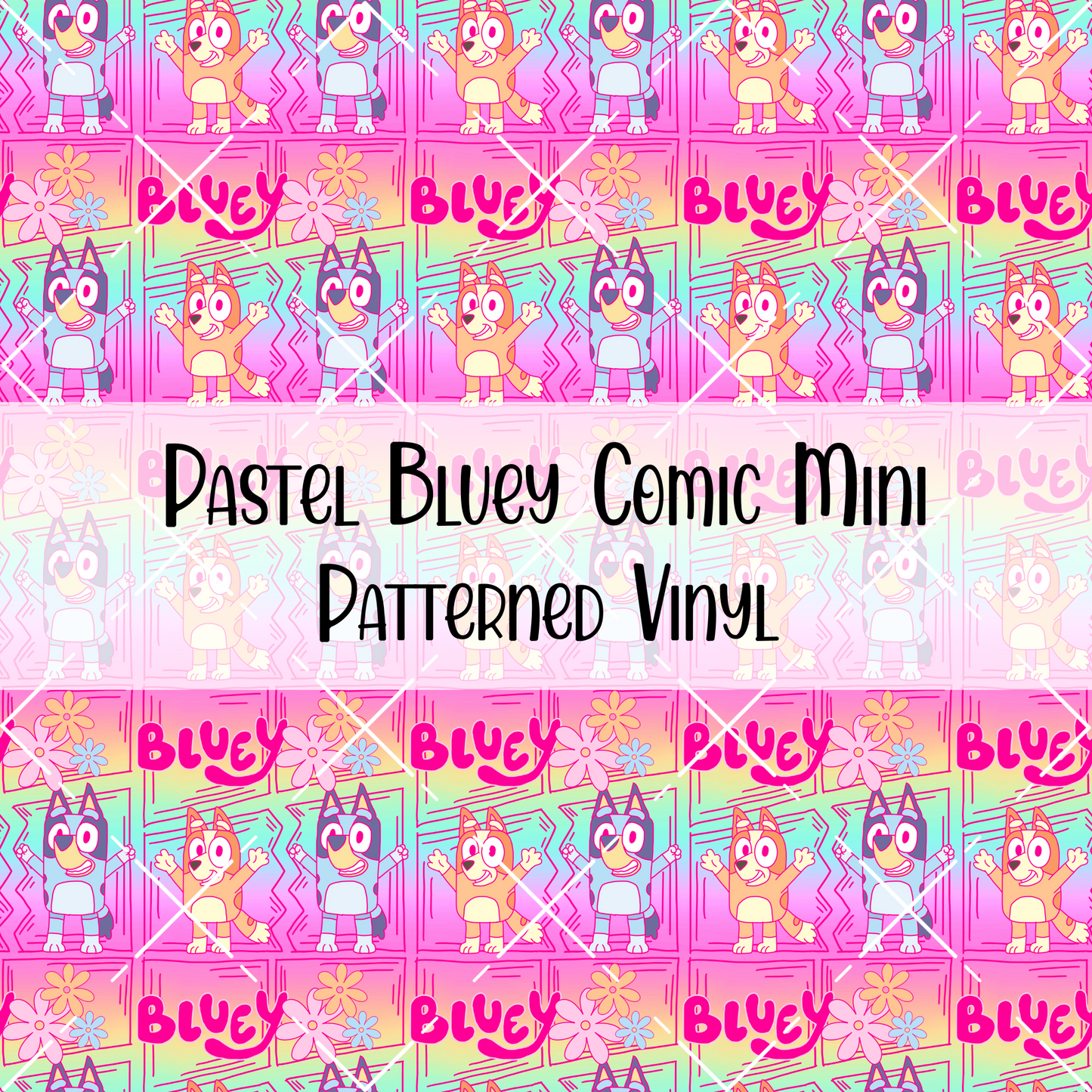 Pastel Bluey Comic Patterned Vinyl