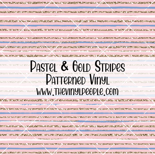 Pastel & Gold Stripes Patterned Vinyl