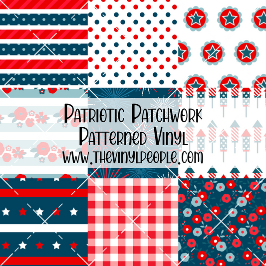 Patriotic Patchwork Patterned Vinyl