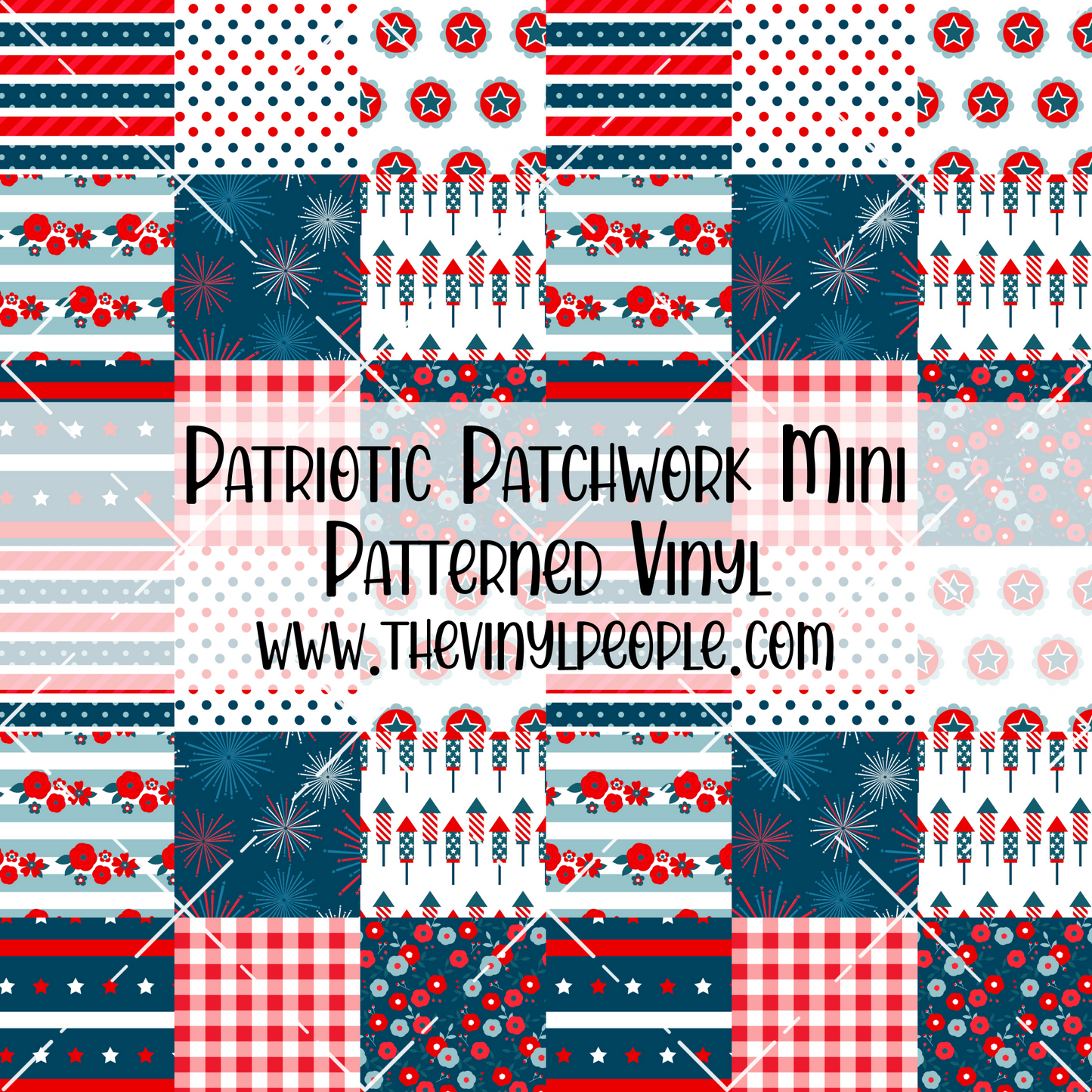 Patriotic Patchwork Patterned Vinyl