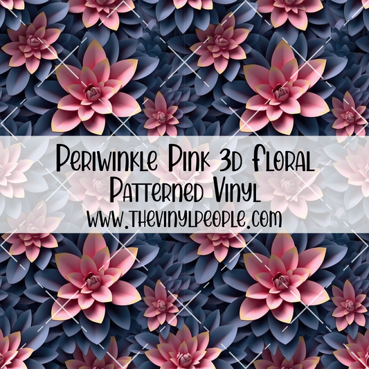 Periwinkle Pink 3D Floral Patterned Vinyl