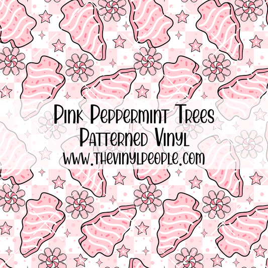 Pink Peppermint Trees Patterned Vinyl