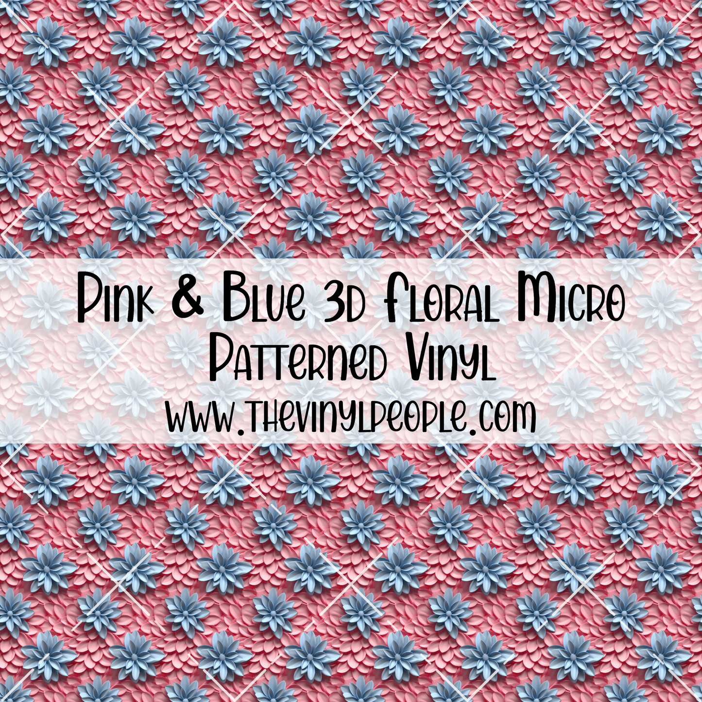 Pink & Blue 3D Floral Patterned Vinyl