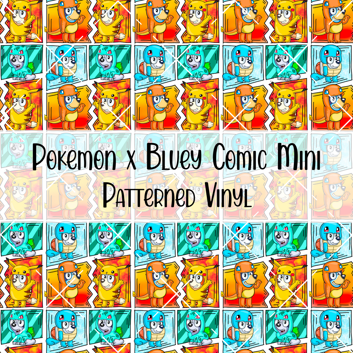 Pokemon x Bluey Comic Patterned Vinyl