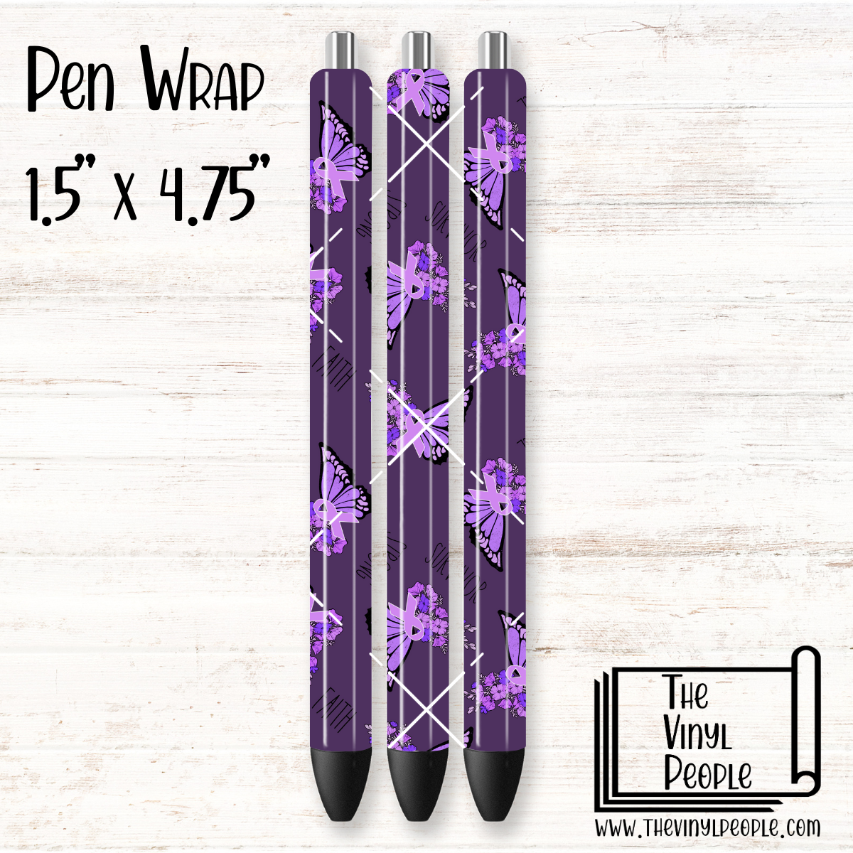 Purple Ribbon Butterfly Pen Wrap