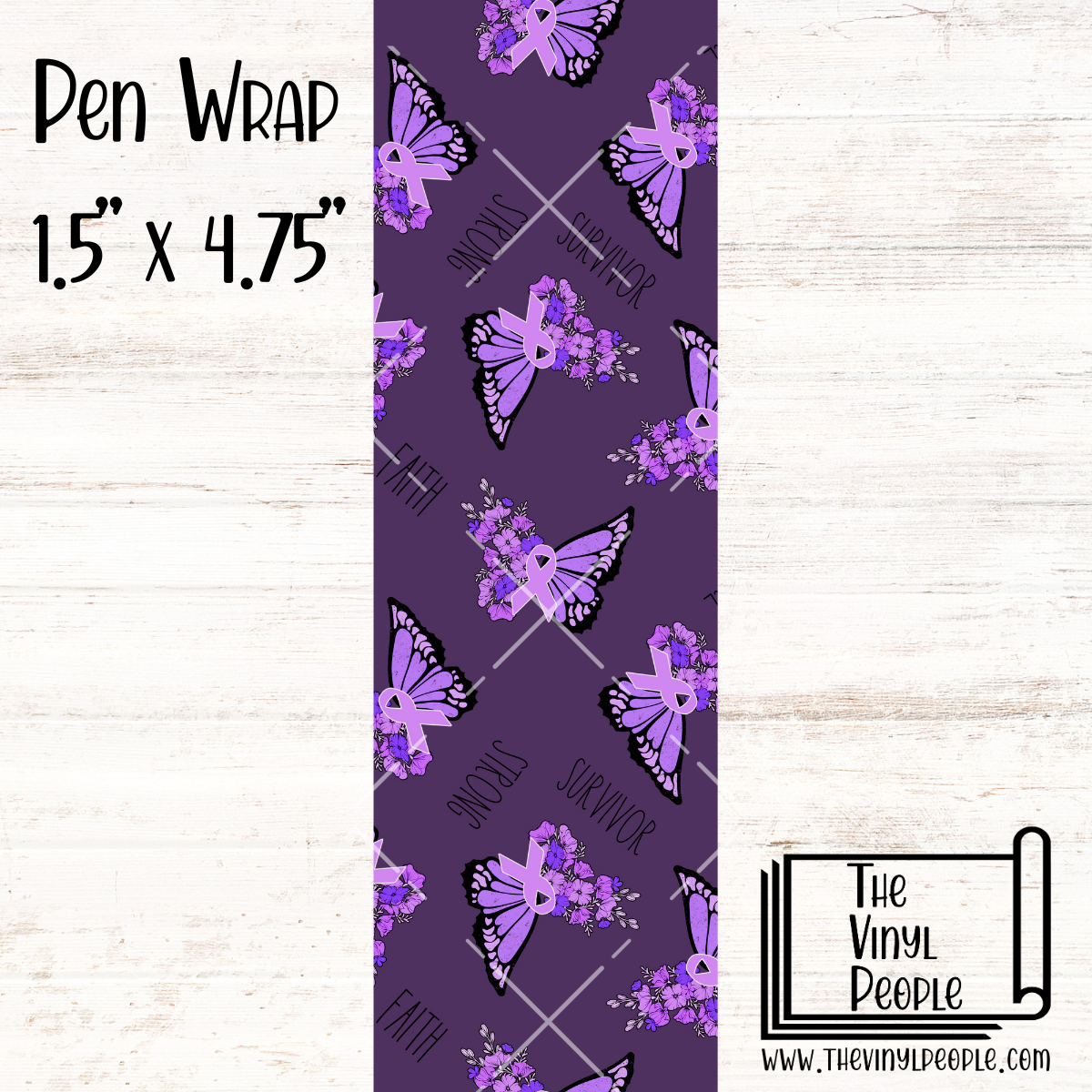 Purple Ribbon Butterfly Pen Wrap