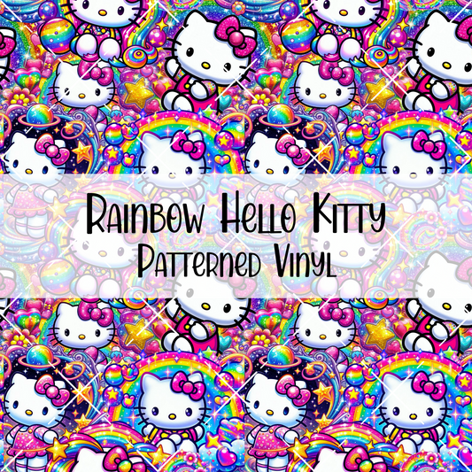 Rainbow Hello Kitty Patterned Vinyl