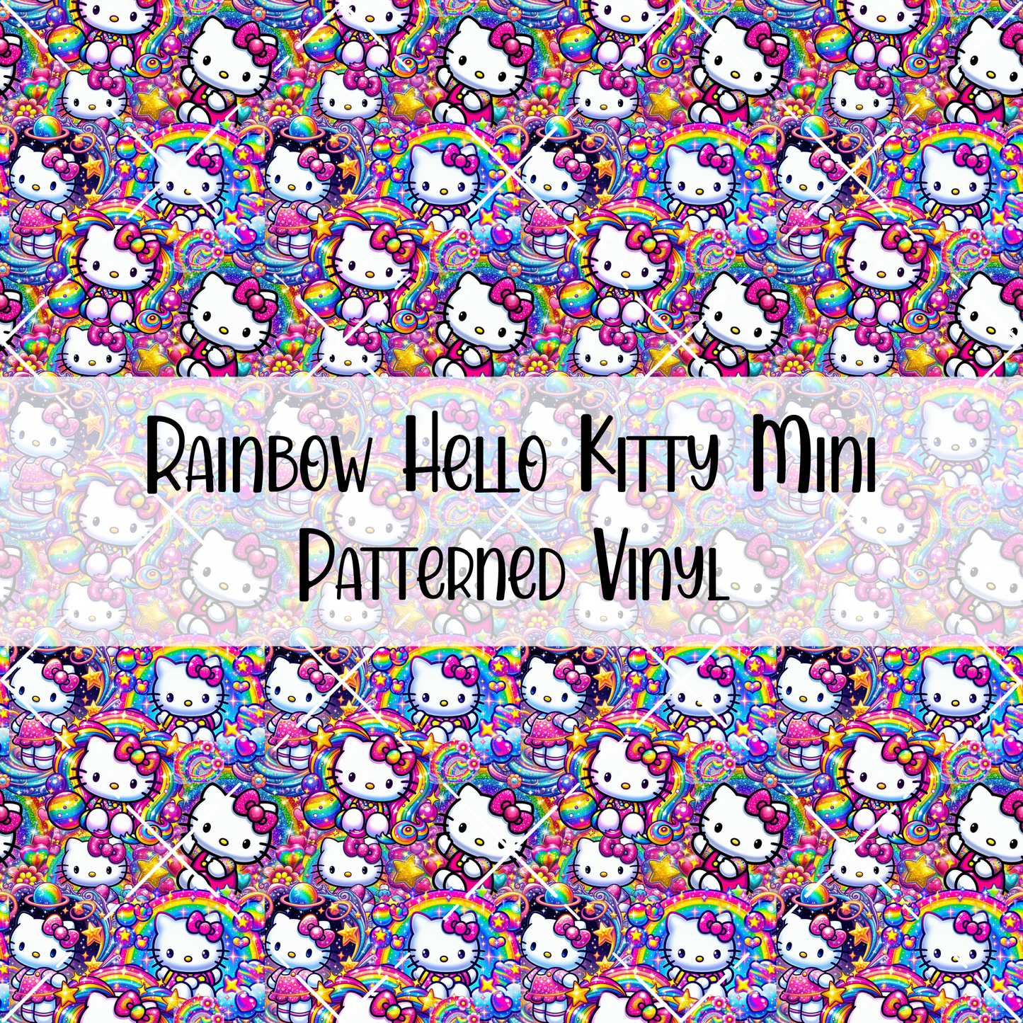 Rainbow Hello Kitty Patterned Vinyl