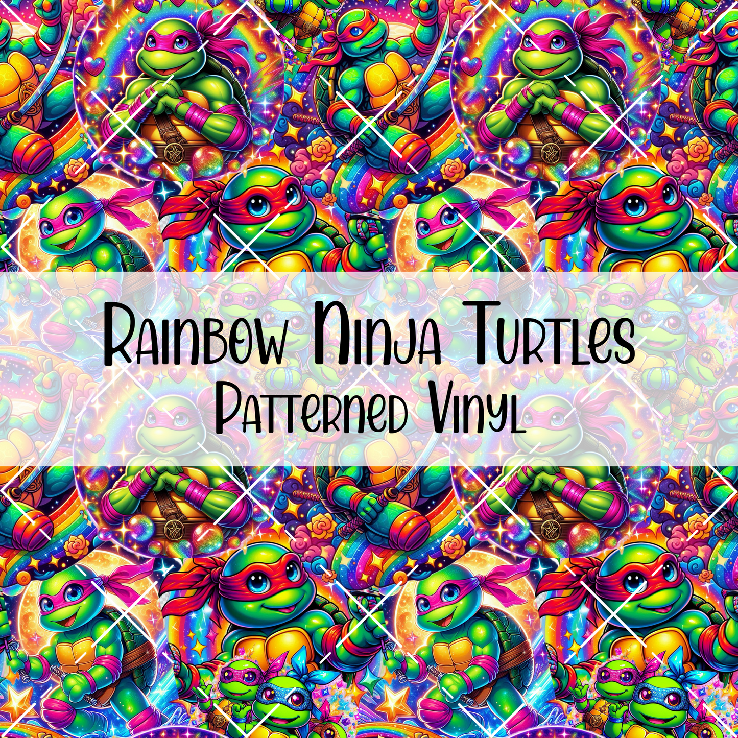 Rainbow Ninja Turtles Patterned Vinyl