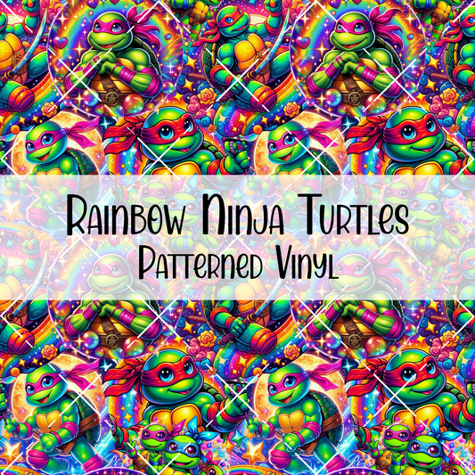 Rainbow Ninja Turtles Patterned Vinyl