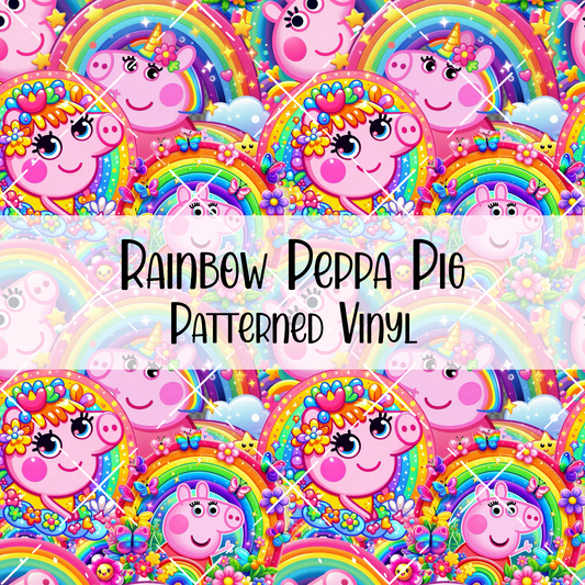 Rainbow Peppa Pig Patterned Vinyl