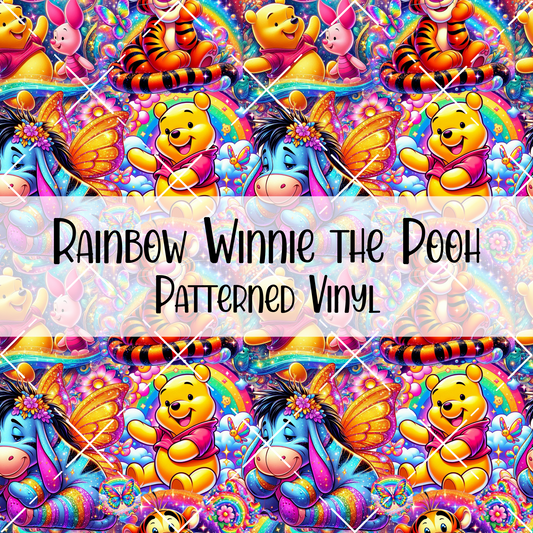 Rainbow Winnie the Pooh Patterned Vinyl