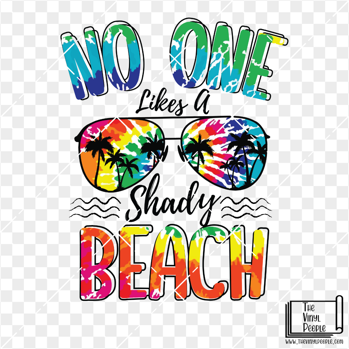 Shady Beach Tie-Dye Vinyl Decal