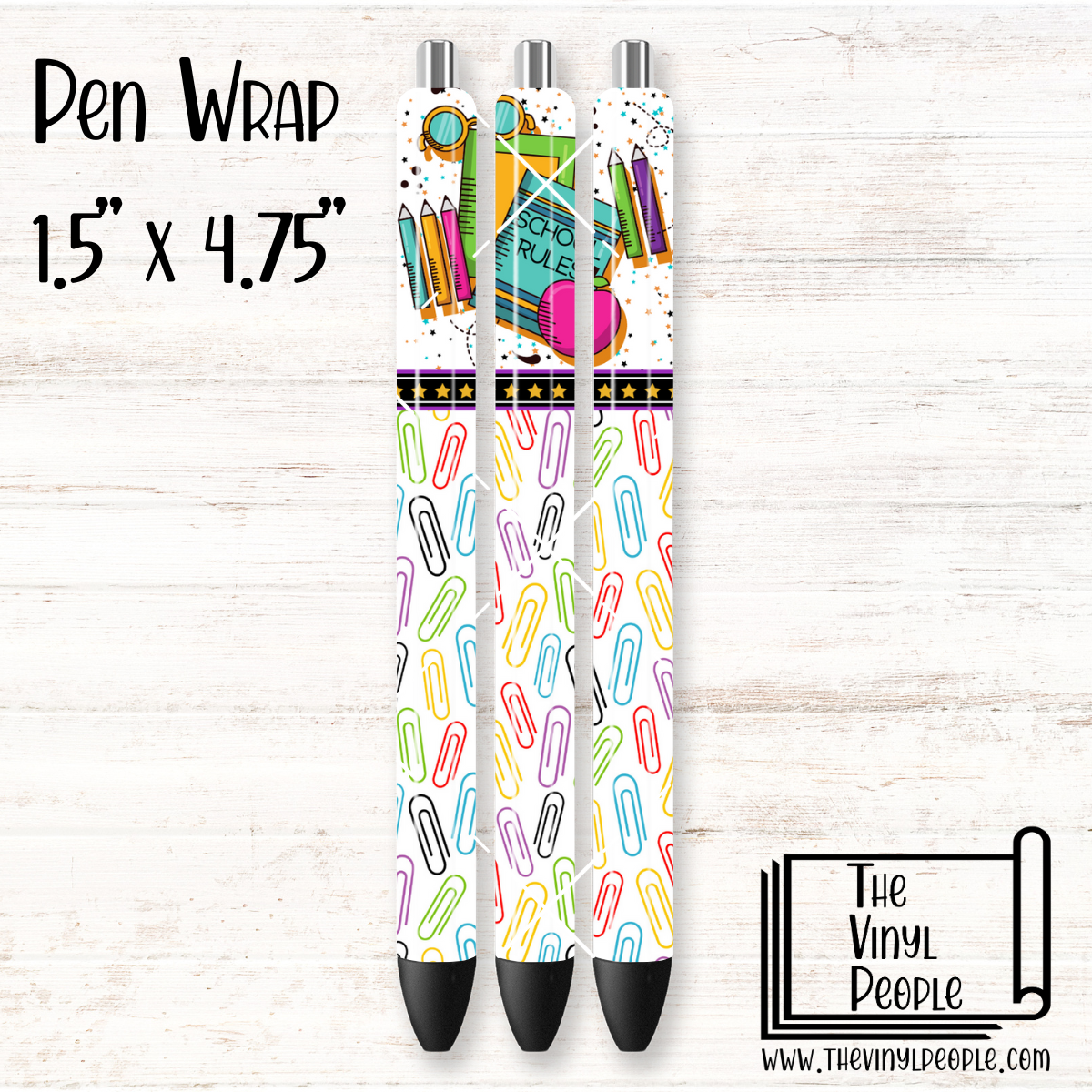 School Rules Paperclips Pen Wrap