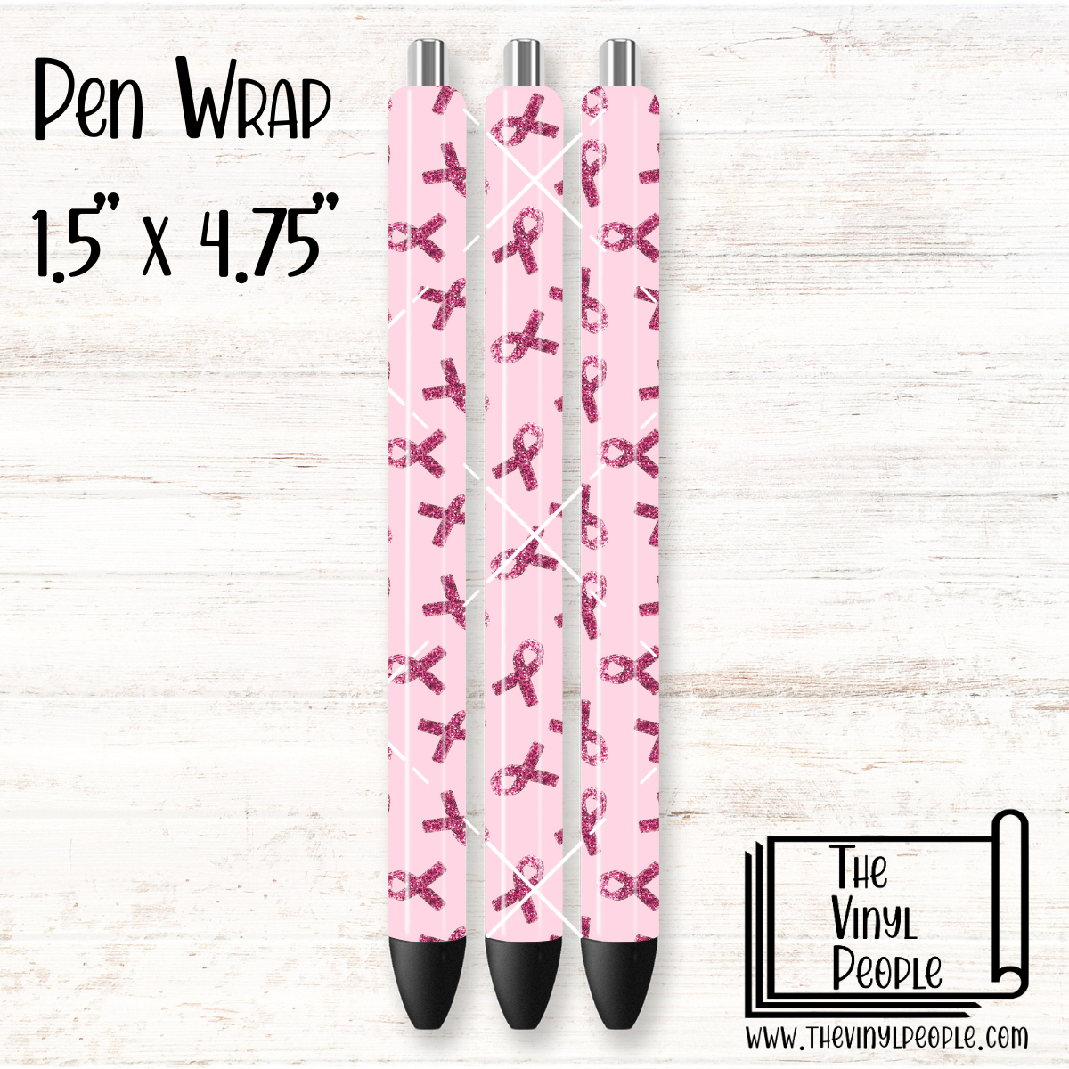 Sequin Pink Ribbons Pen Wrap